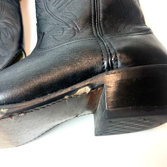 Durango Men's Black Leather Cowboy Western Boots Nickel Toe Rand Sz 11.5 - Picture 10 of 11